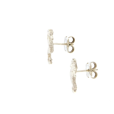 Silver sea horse-shaped earrings