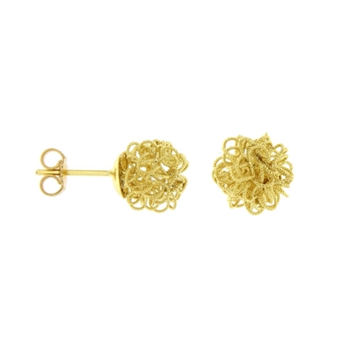 Gold earrings with filigree flocks