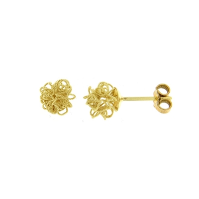 Gold earrings with filigree flocks