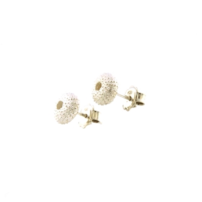 Silver sea urchin-shaped earrings
