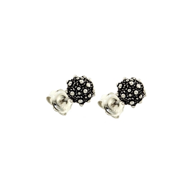Silver earrings with filigree spheres (8 mm)