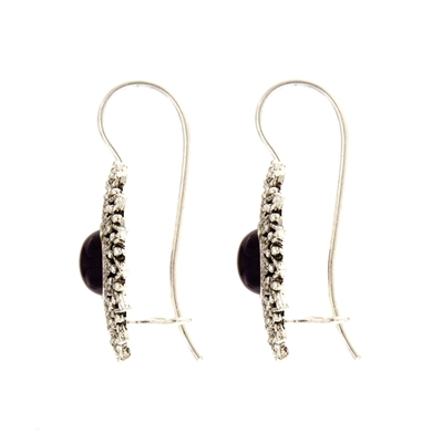 Orecchini d´argento girasole di filigrana con amestista (24 mm)
