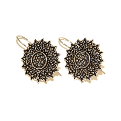 Orecchini sardi in filigrana Girasole in argento (24 mm)