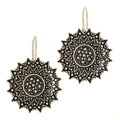 Orecchini sardi in filigrana Girasole in argento (24 mm)