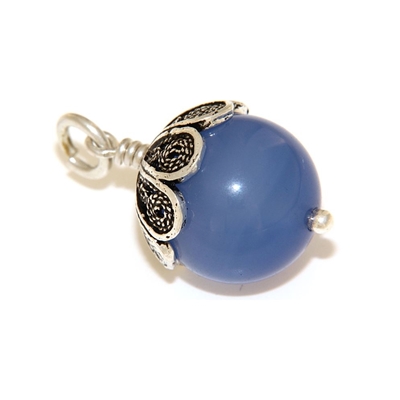 Silver pendant ´Su coccu´ with blue agate